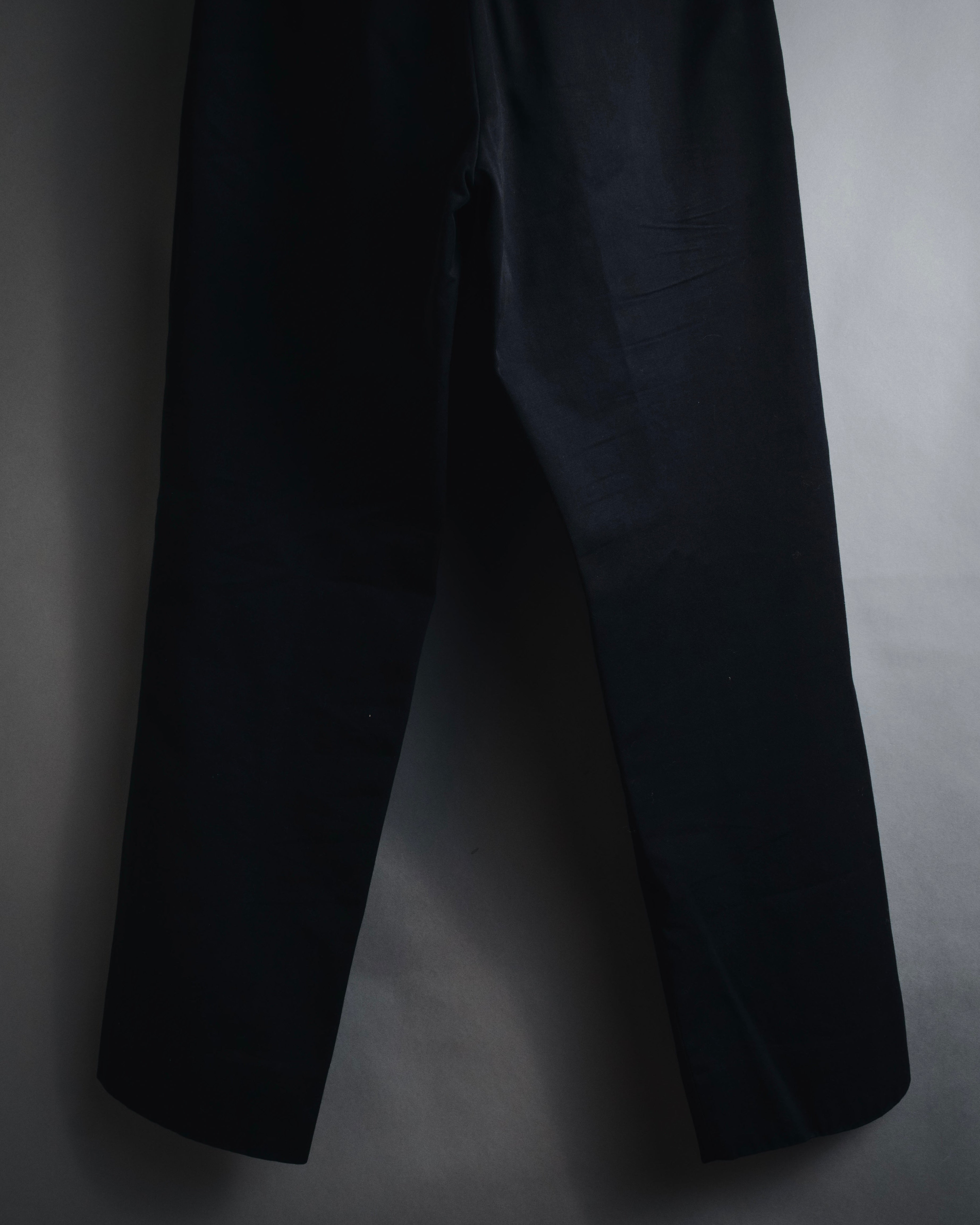 "HERMES" 00’s high density cotton twill lamb leather accents pants