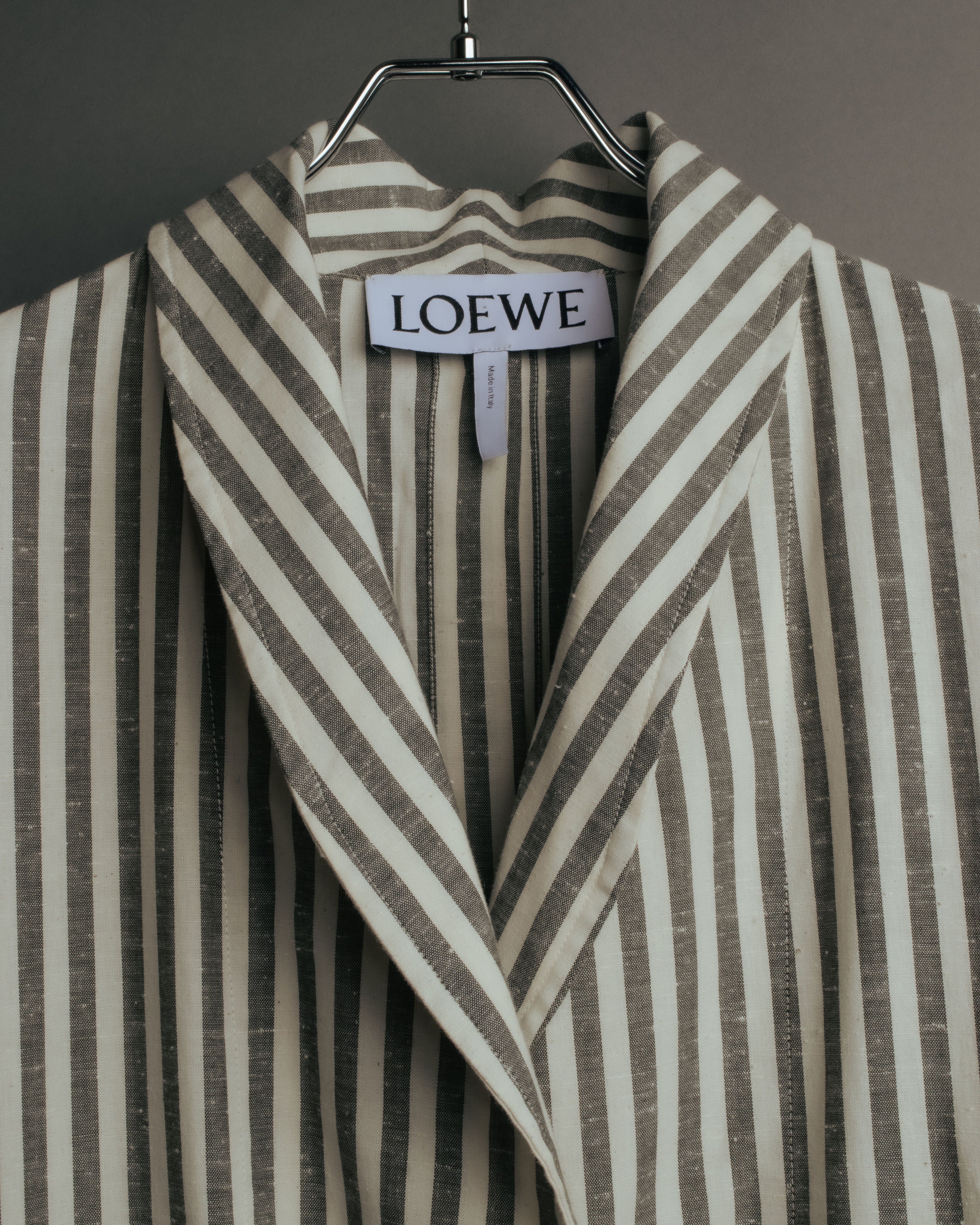 -SPECIAL- “LOEWE” 2010’s striped ribbon sleeve long gown coat