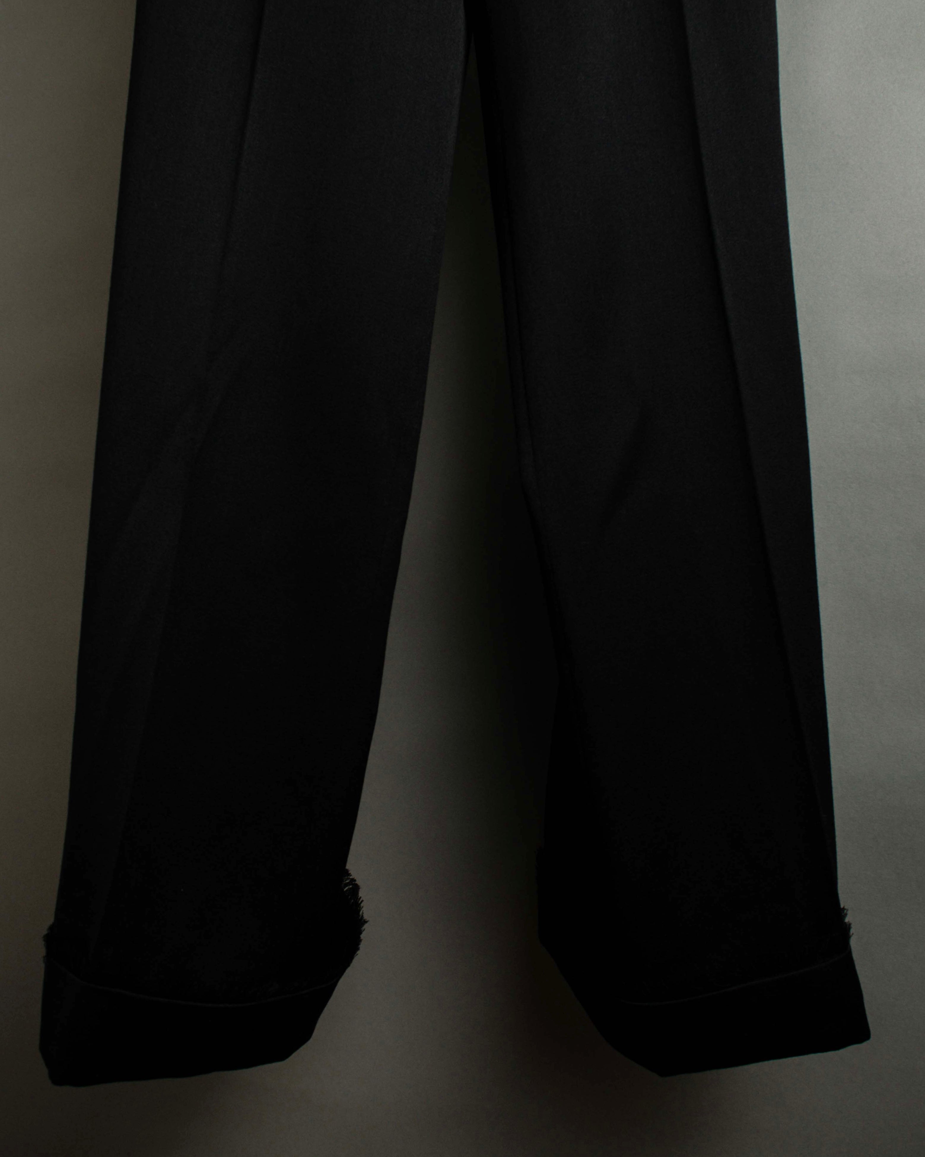 "CHANEL" Fringe design high waist straight cut slacks