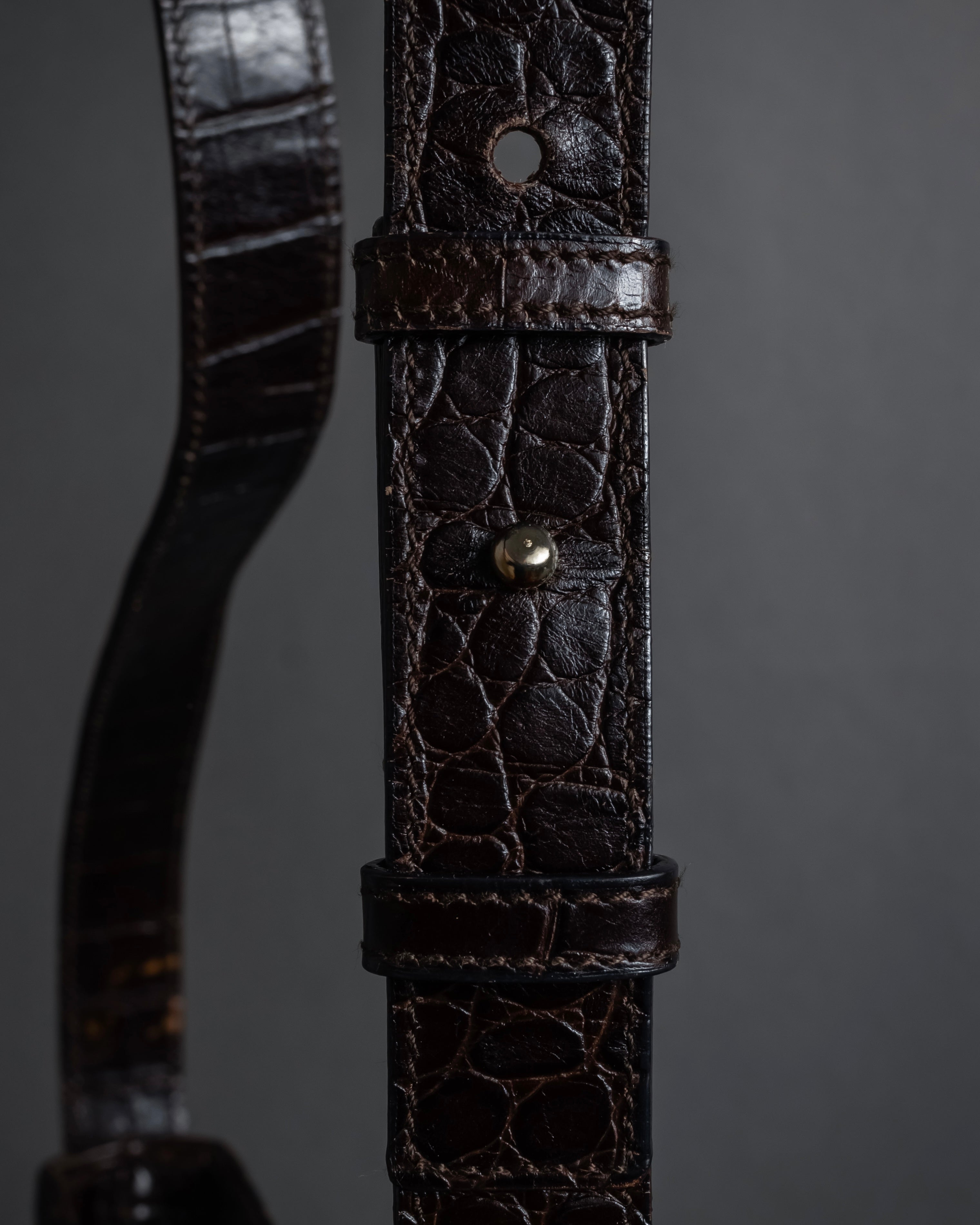 "Salvatore Ferragamo" 90’s crocodile embossed vara shoulder bag