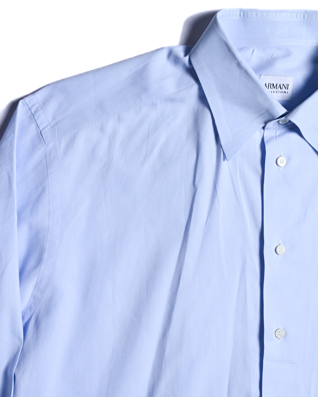 ARMANI COLLEZIONI/ Snap Button-down Oversized Dress Shirt Light Blue