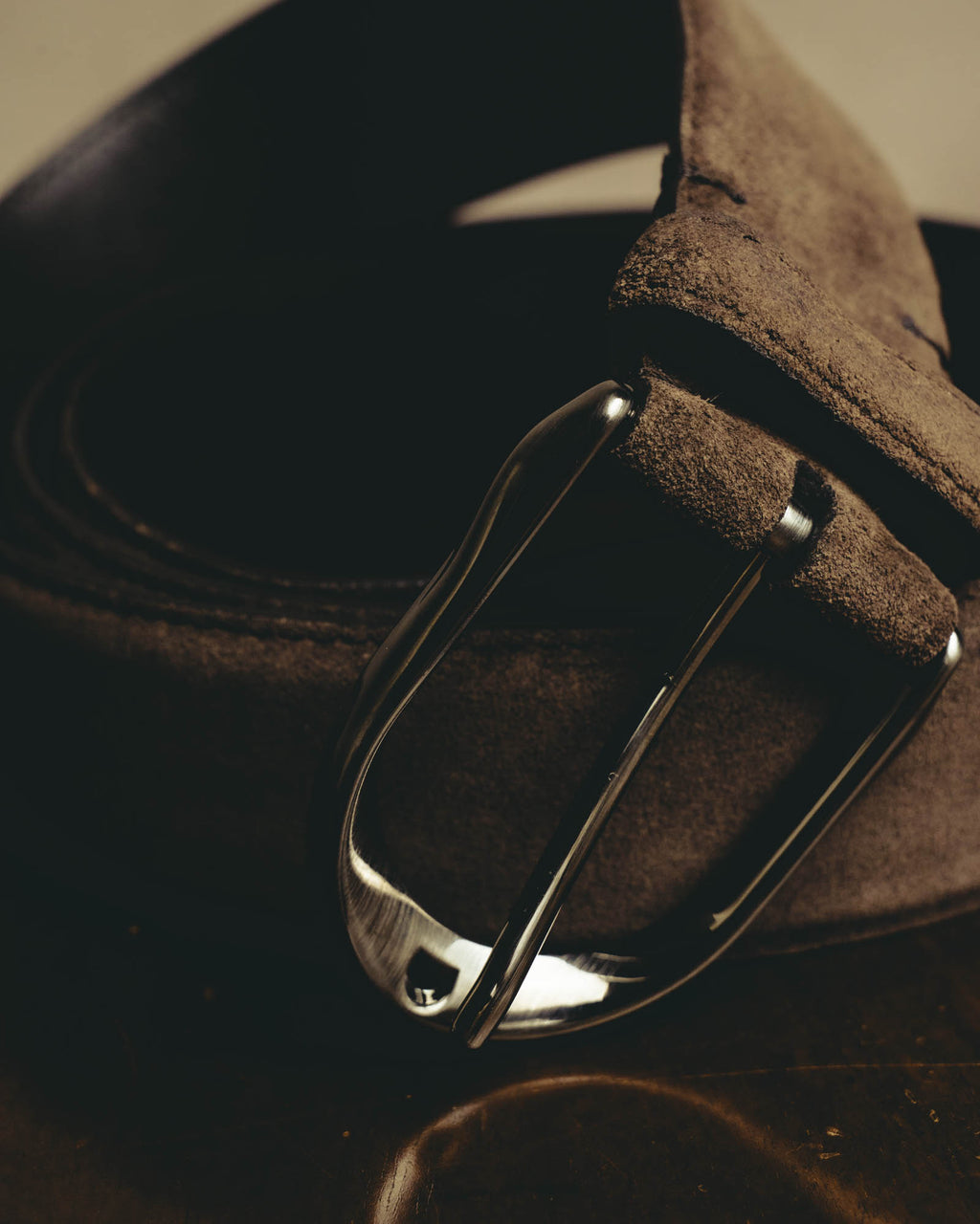 "Ermenegildo Zegna" 90's–00's brown suede leather belt