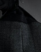 "YVES SAINT LAURENT" 70’s-80’s structured herringbone tweed tailored jacket