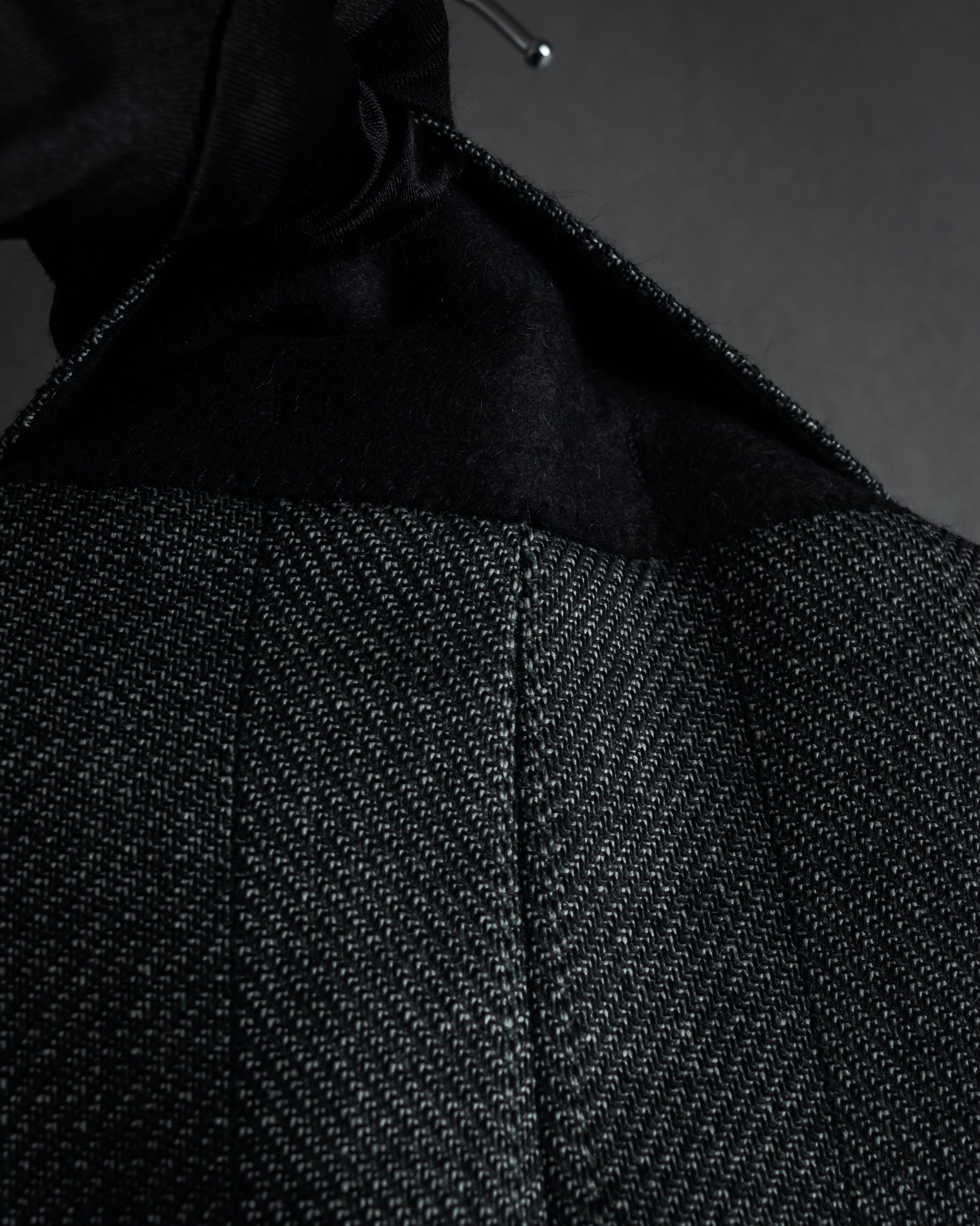 "YVES SAINT LAURENT" 70’s-80’s structured herringbone tweed tailored jacket