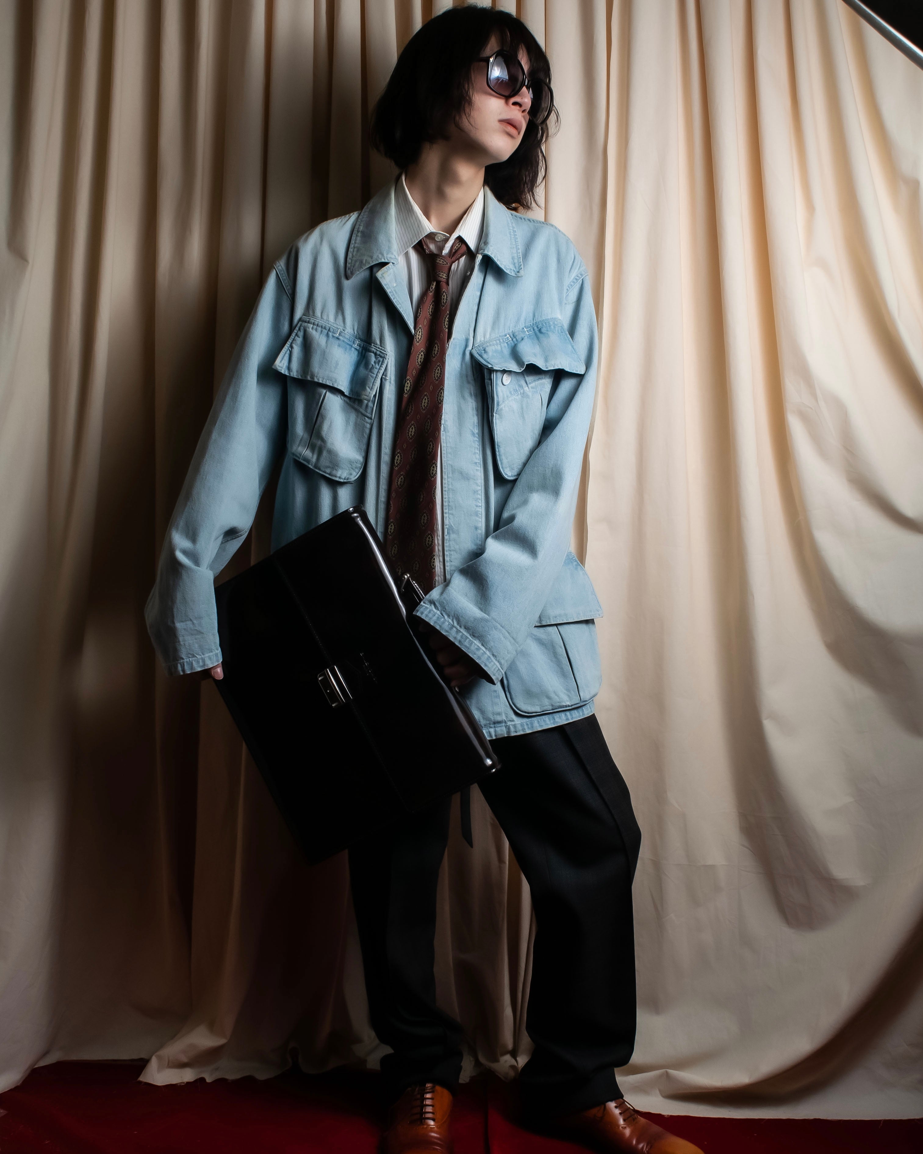 "CHANEL" Paisley pattern silk necktie