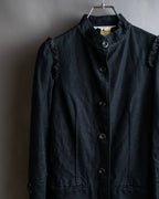 "vanessa bruno" Lace fringe design drawstring cotton linen shirt dress