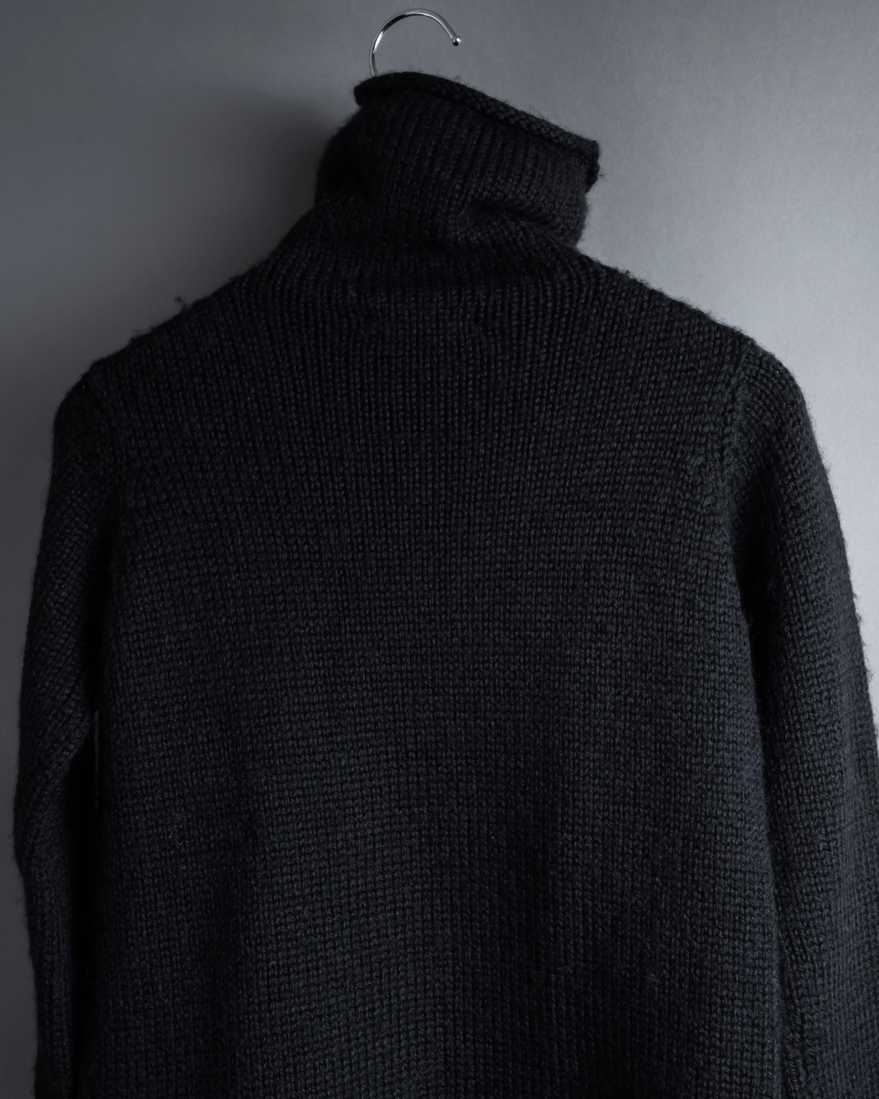 "Y’s" 17AW textured turtleneck knit sweater