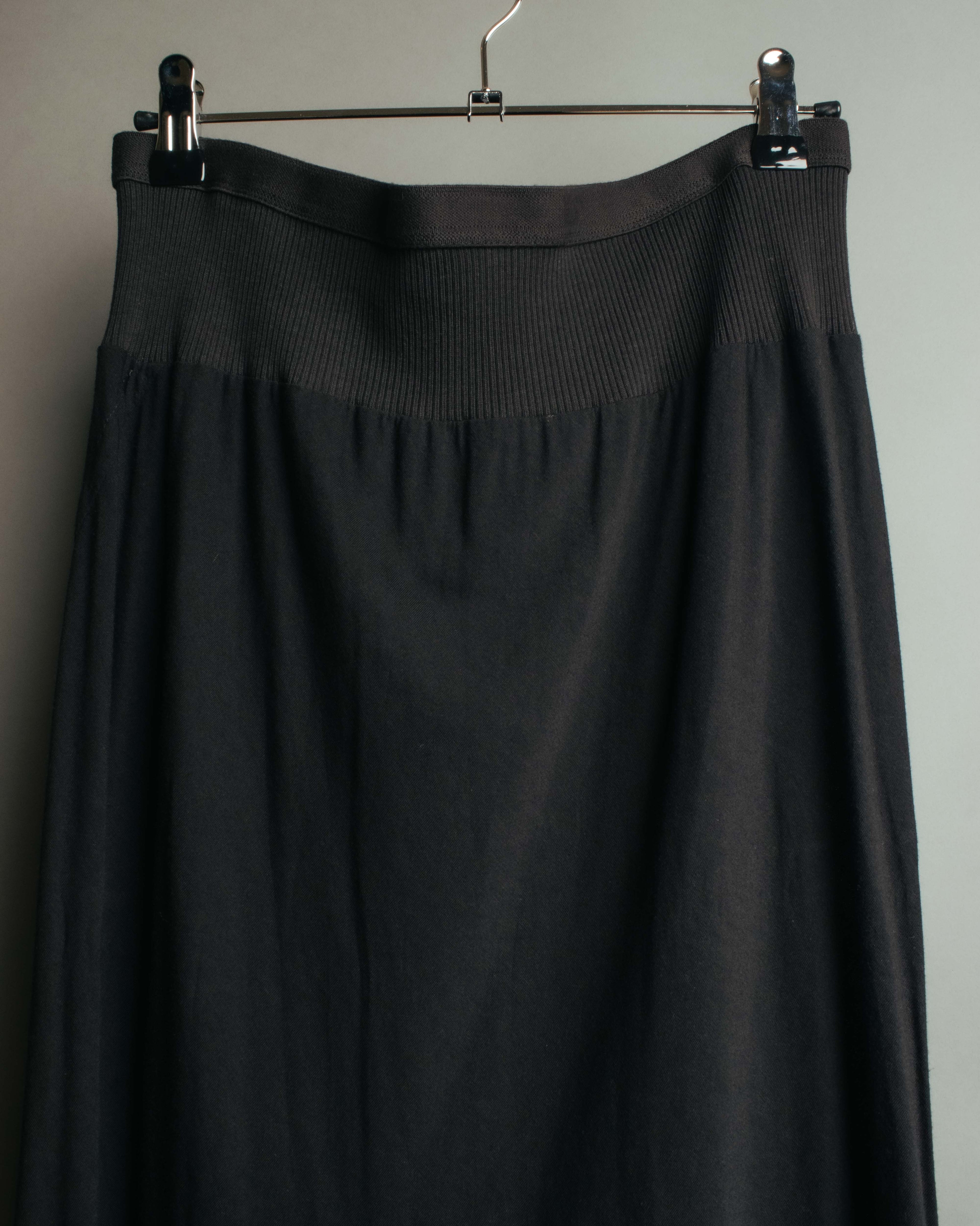 "Rick Owens Lilies" 10's-12's Vintage asymmetrical drape jersey midi skirt