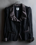 "ARMANI COLLEZIONI" Satin switch design knit tailored jacket