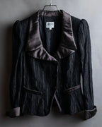 "ARMANI COLLEZIONI" Satin switch design knit tailored jacket
