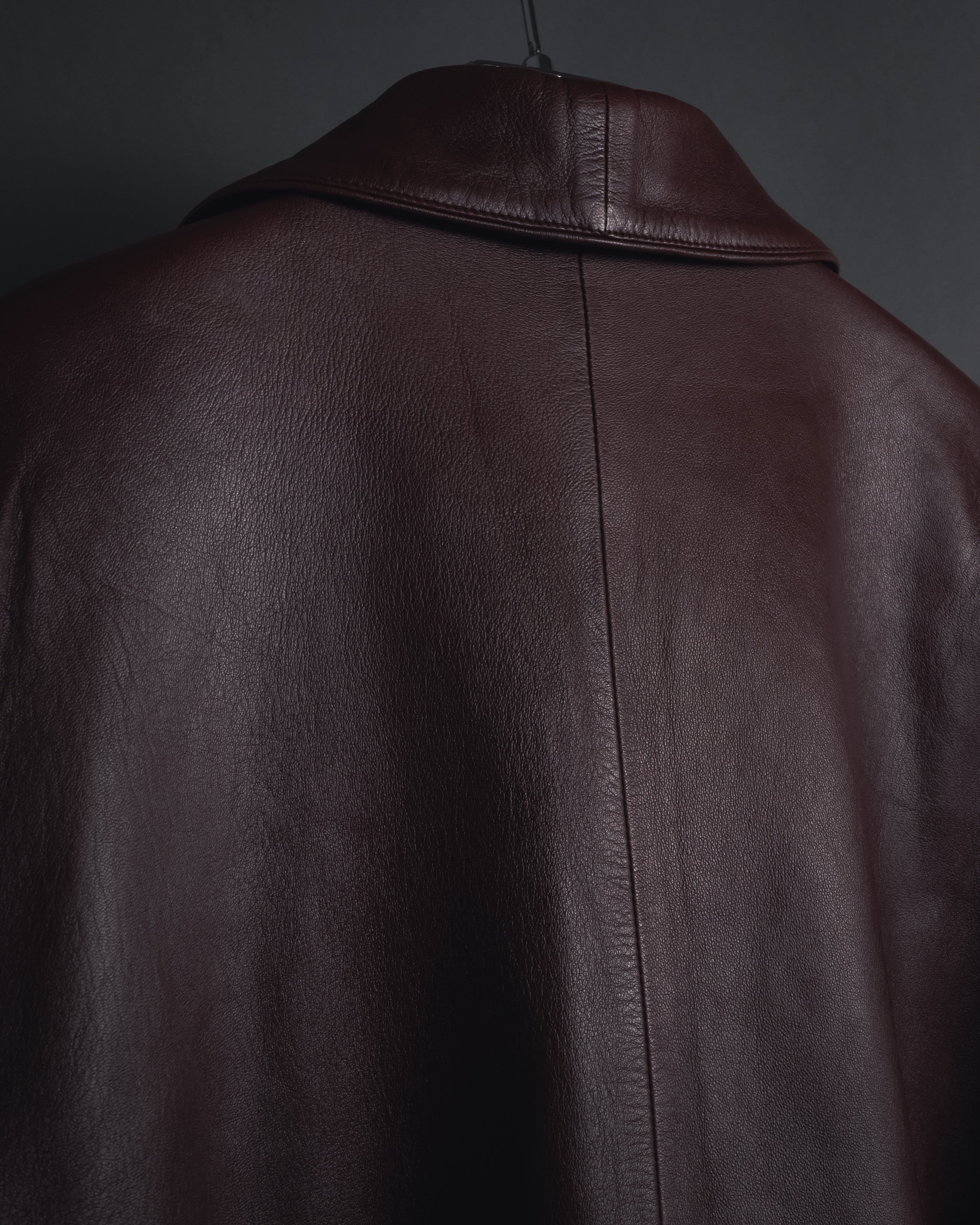 "LOEWE" 80’s-90’s nappa leather shawl-collar jacket