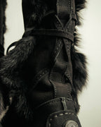 “YVES SAINT LAURENT“ Fur trimmed suede winter boots