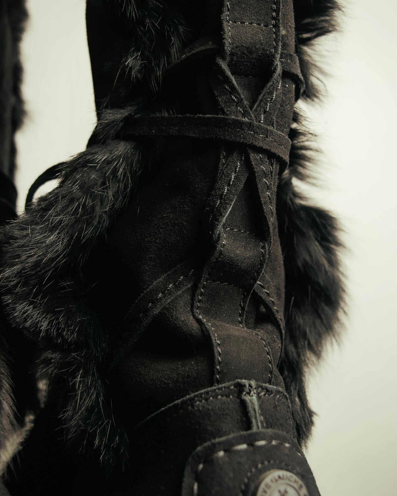 “YVES SAINT LAURENT“ Fur trimmed suede winter boots