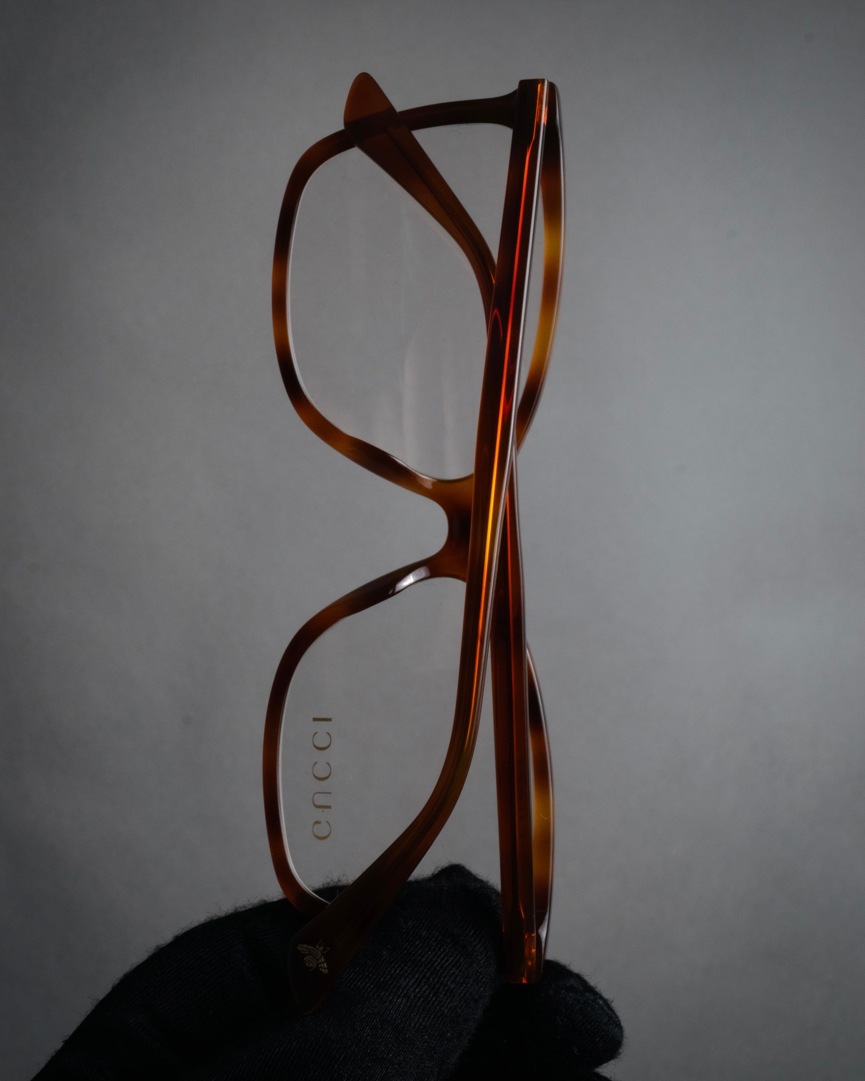 “GUCCI” 2017-2022 Bee motif havana eyeglasses