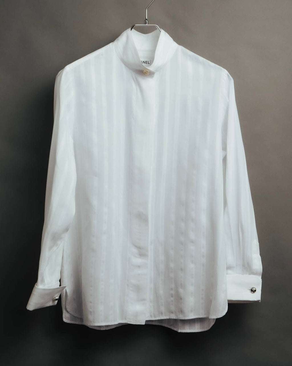 -SPECIAL- “CHANEL” 08 Cruise Collection Sheer cotton stand collar shirt