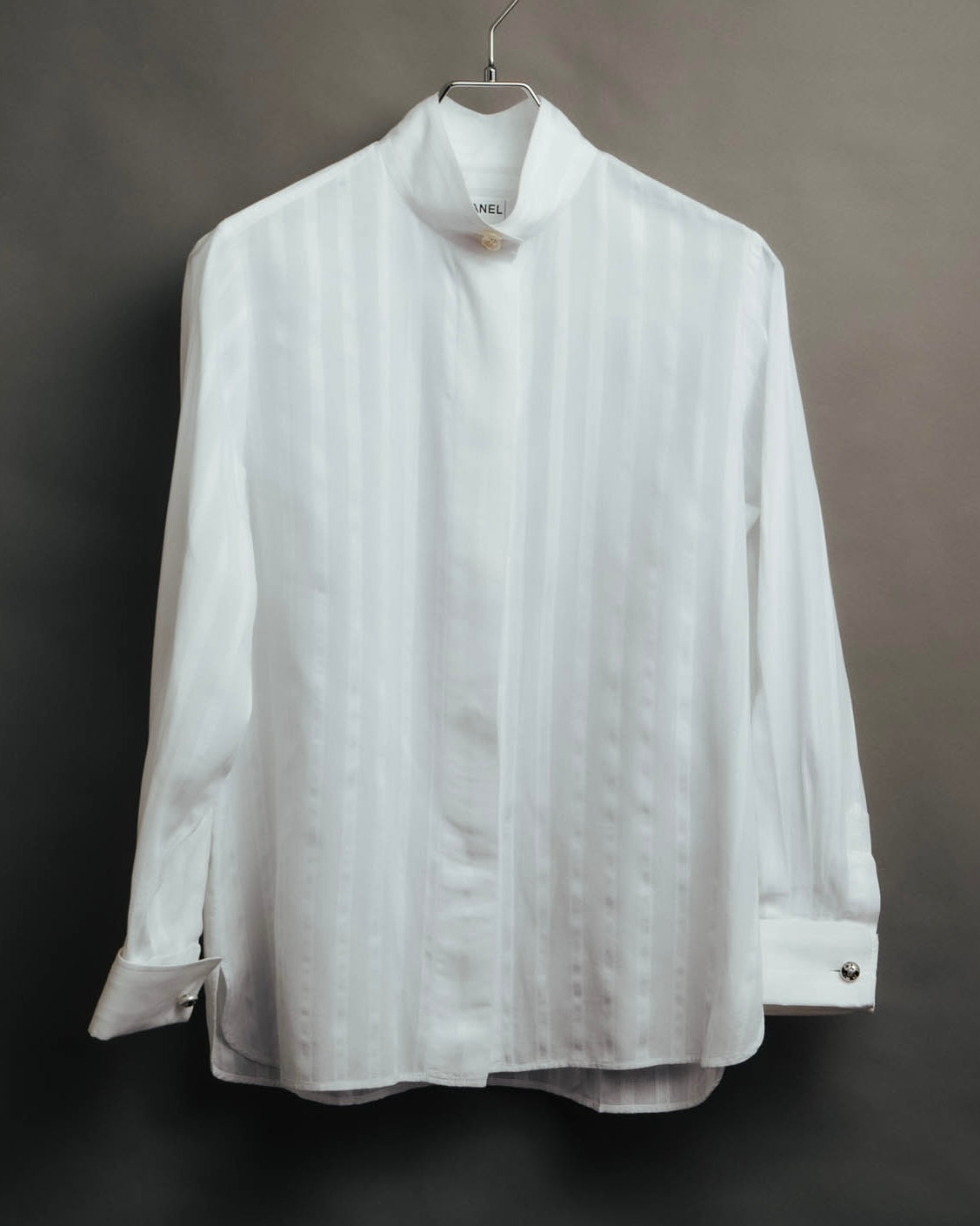 -SPECIAL- “CHANEL” 08 Cruise Collection Sheer cotton stand collar shirt