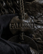 "FALORNI" Braided leather dome boston bag