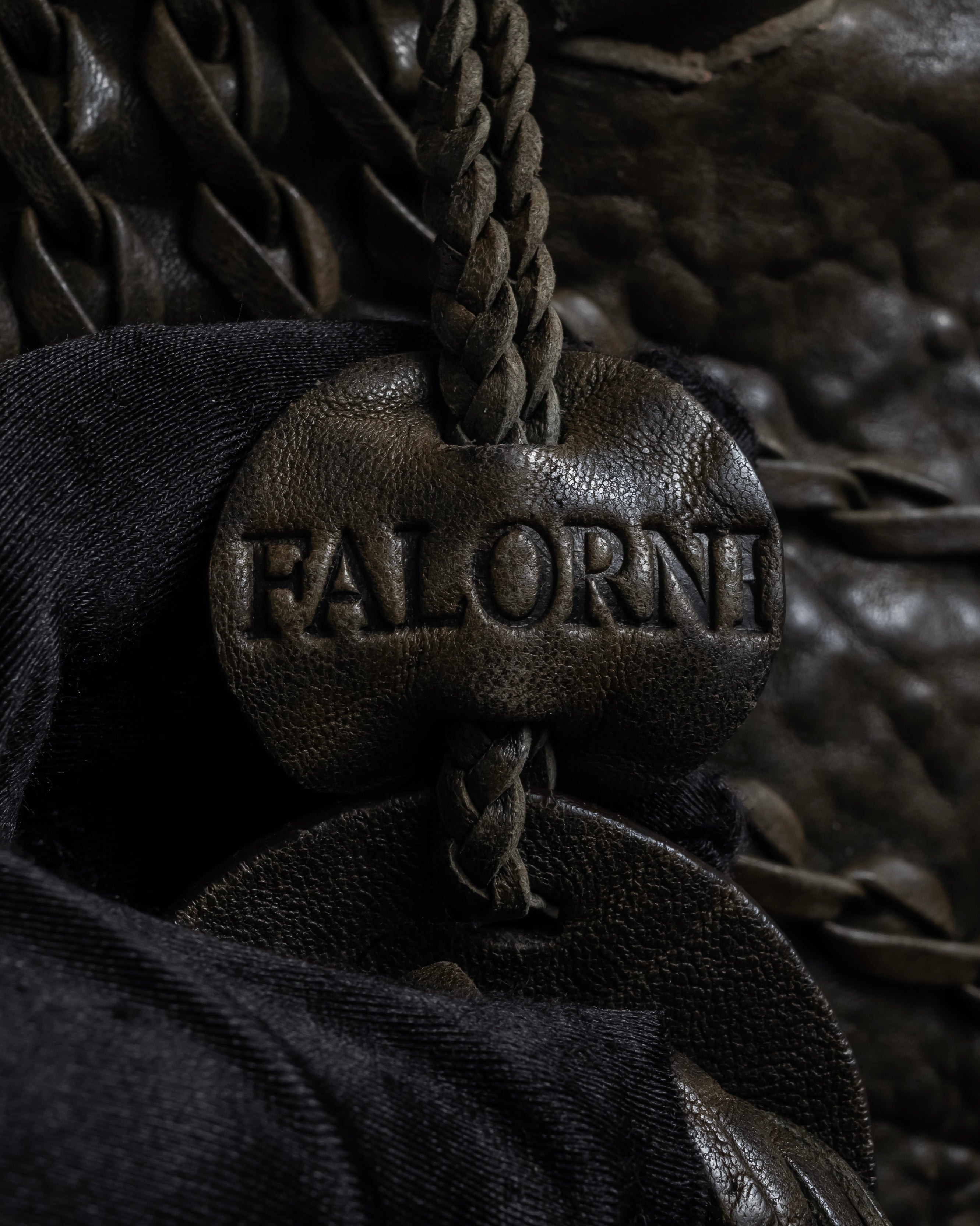 "FALORNI" Braided leather dome boston bag