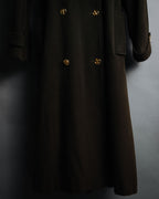 –SPECIAL– "CELINE" 80’s-90’s Triomphe button double breasted long coat