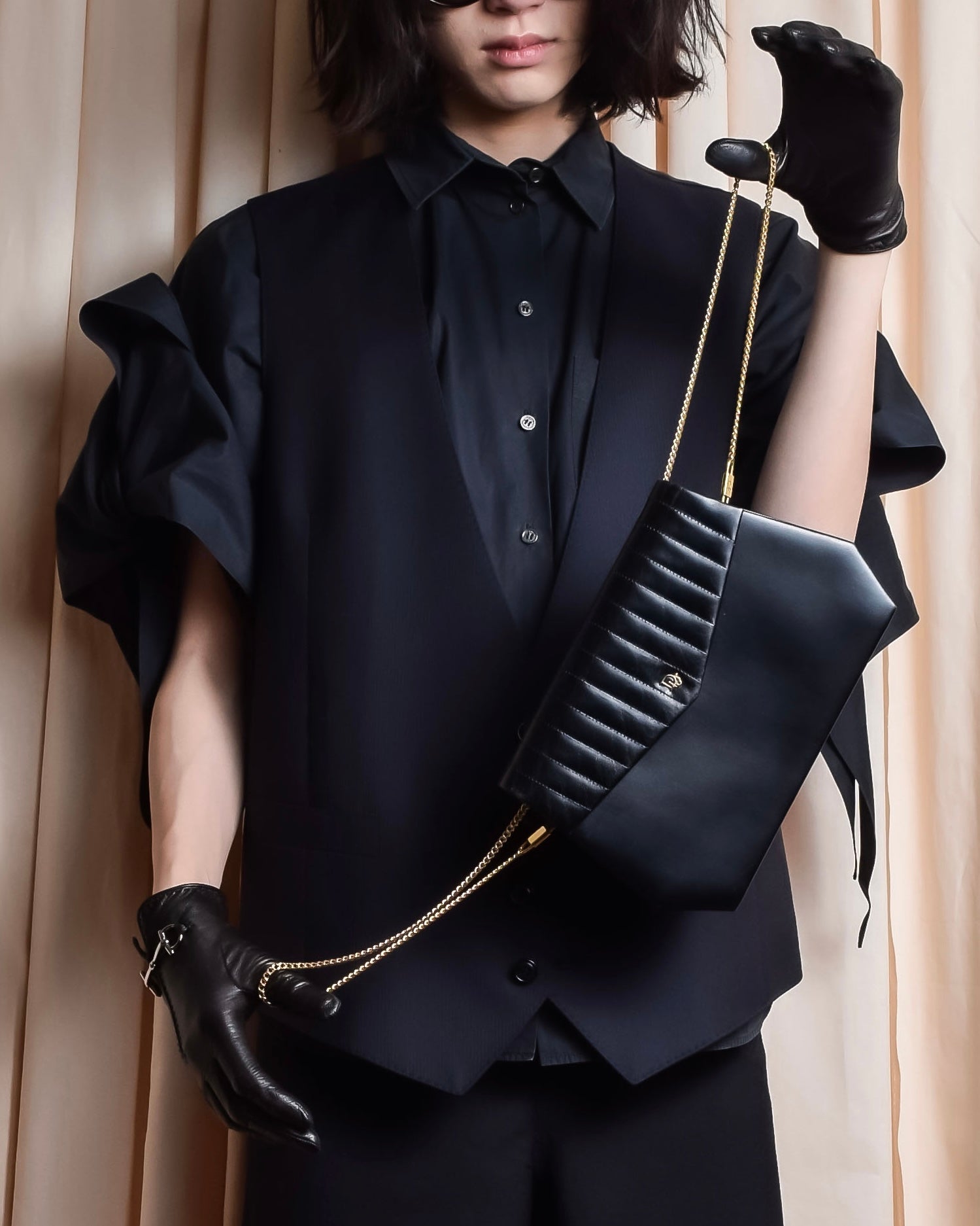 "GIORGIO ARMANI" Deep satin backed tailored wool vest