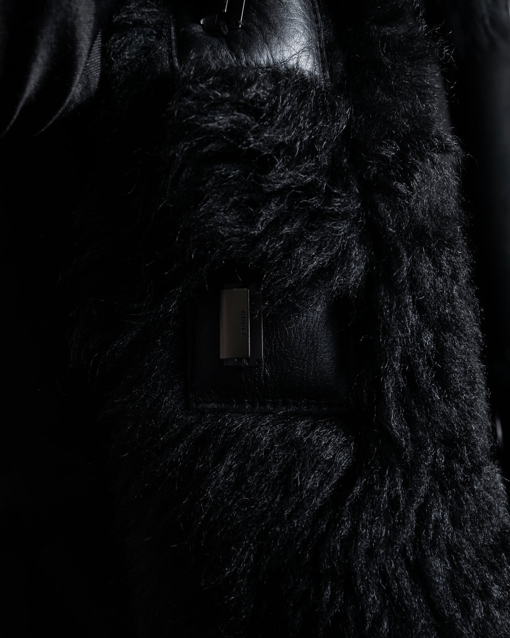 -SPECIAL- "GUCCI" 90's-00's Leather combination fur long coat