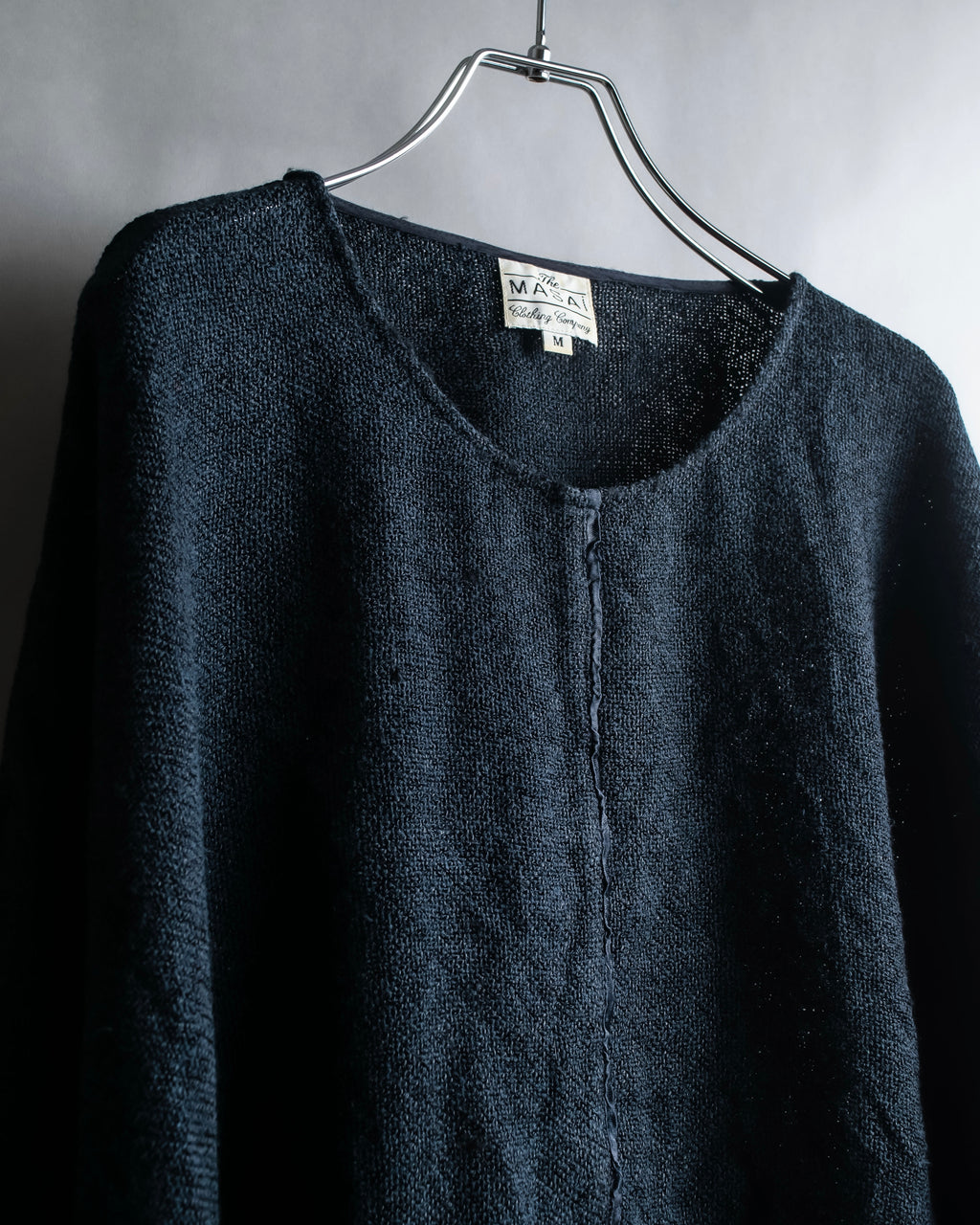Vintage velour-trimmed box silhouette knit