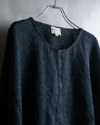 Vintage velour-trimmed box silhouette knit