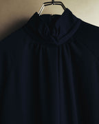 –SPECIAL– "Christian Dior" 80's-90's Sculptural high-neck long dress