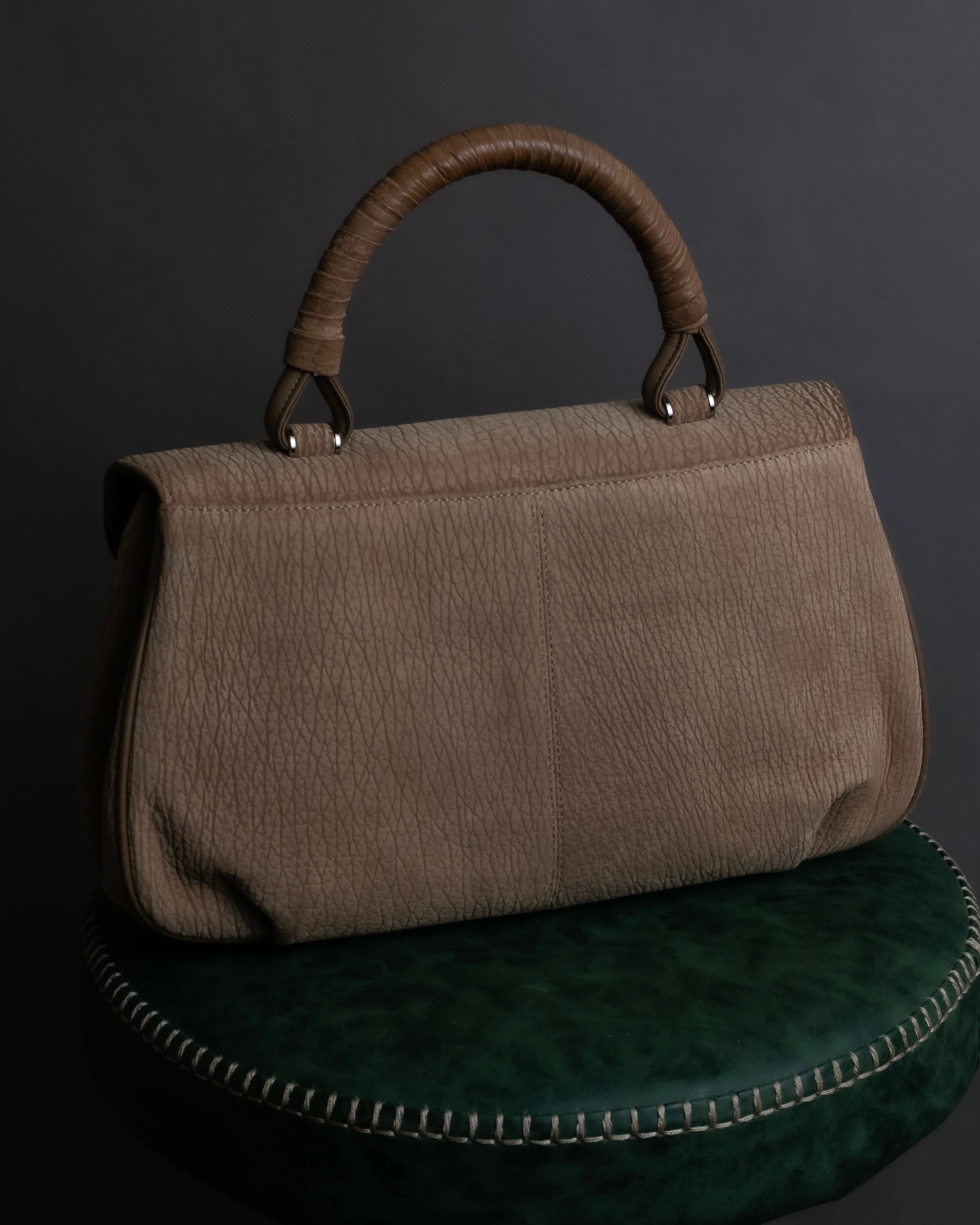"LUCE SAINT-CLAR" Special textured leather one-handle bag