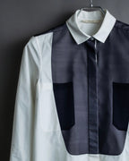 "CELINE" Combination color dress shirt