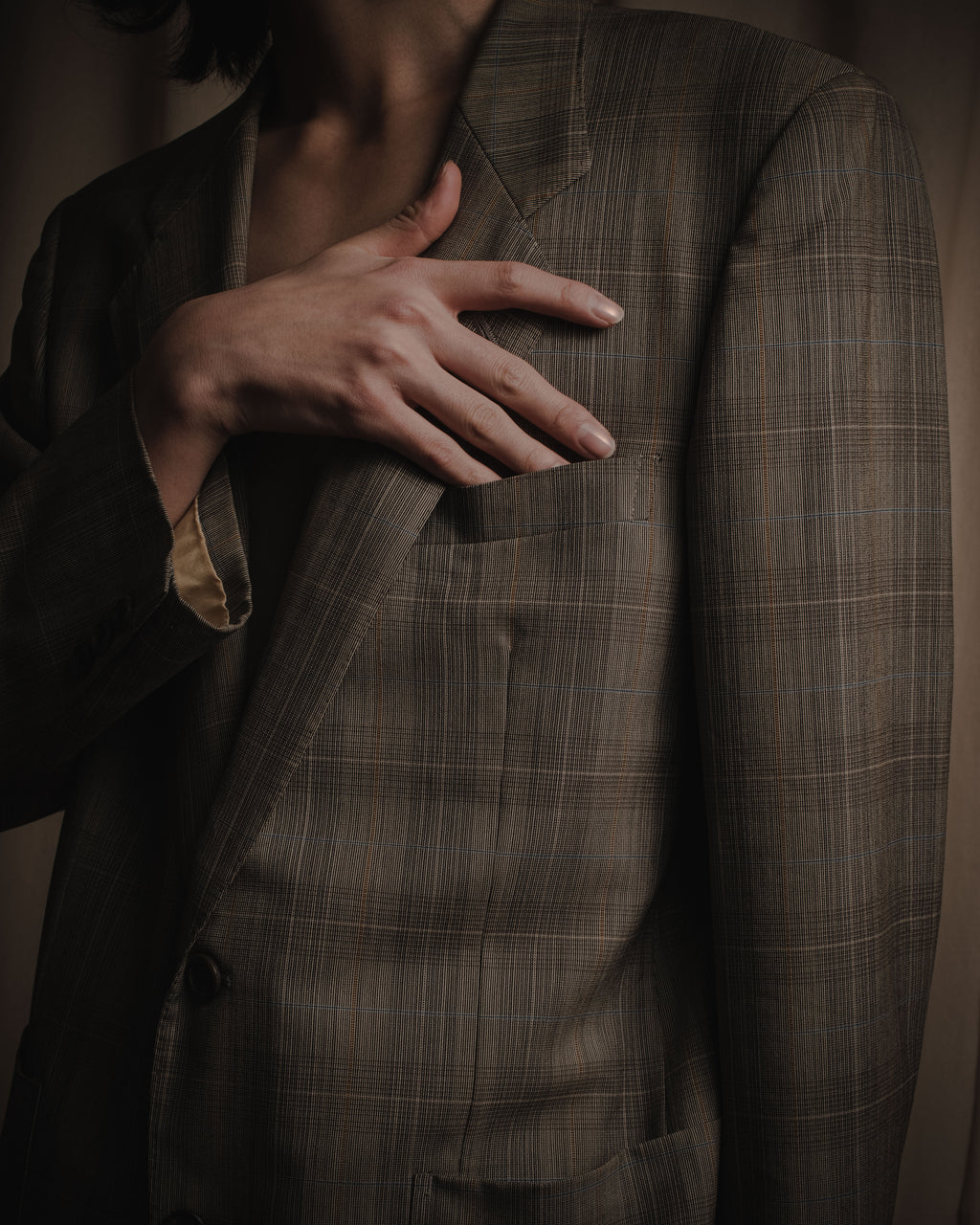 "BALENCIAGA" Windowpane checked tailored blazer