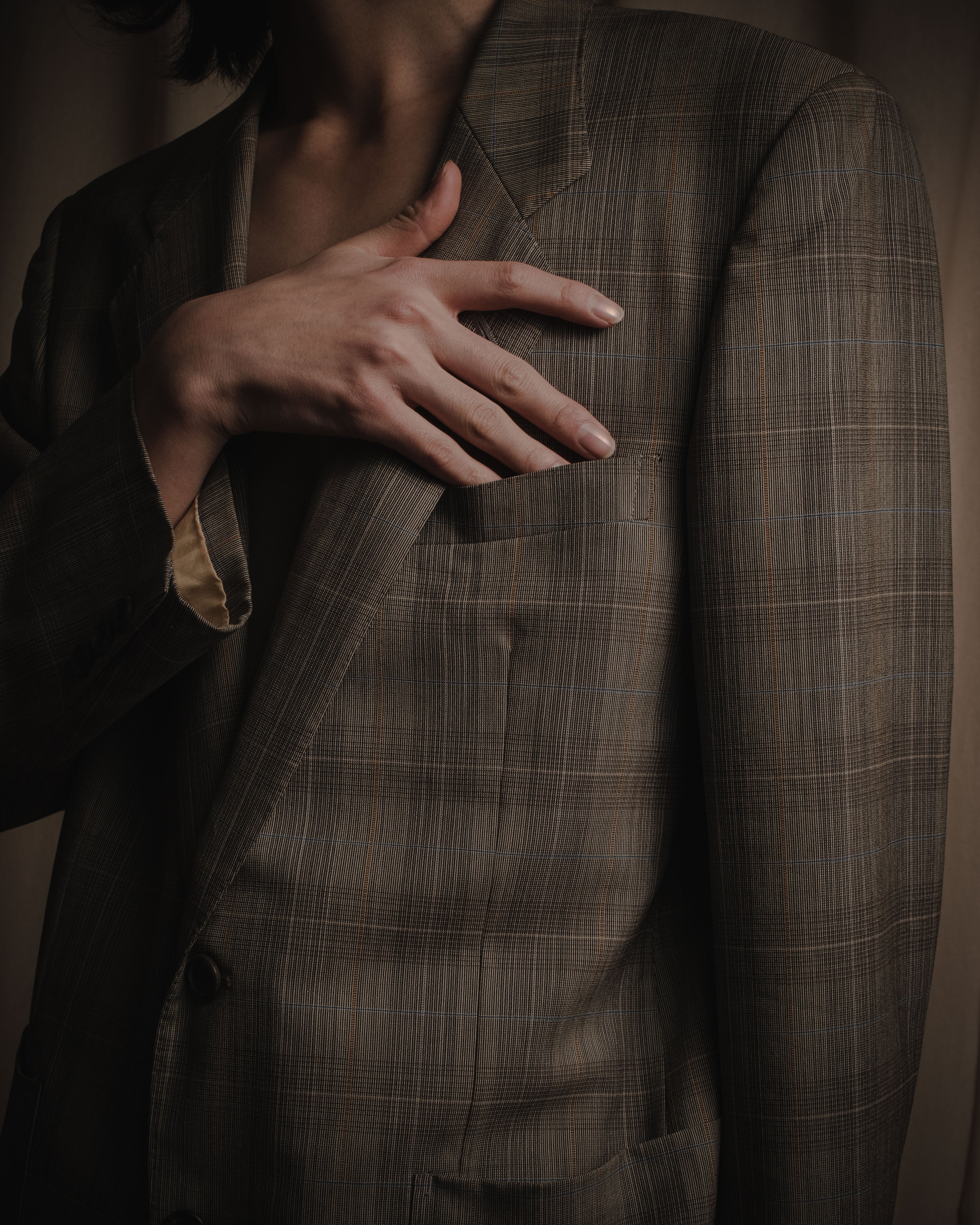 "BALENCIAGA" Windowpane checked tailored blazer