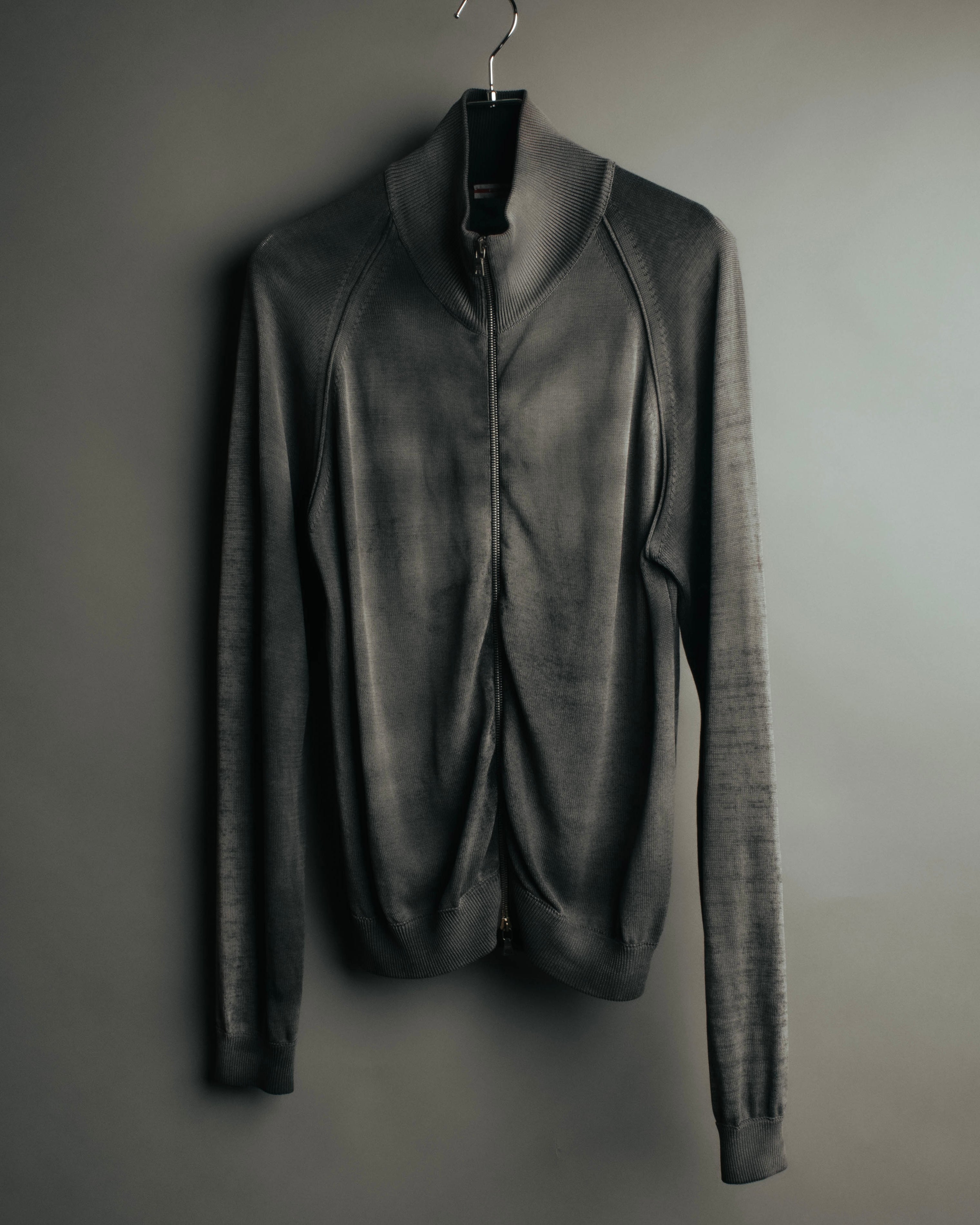 "PRADA" 90's-00's Minimal cotton zip cardigan