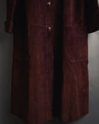 -SPECIAL- "GUCCI" 70’s Suede leather round collar coat
