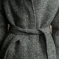 "BURBERRYS" Herringbone belted design soutien collar coat