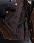 "CELINE" Horse tack motif metal fittings design suede vest