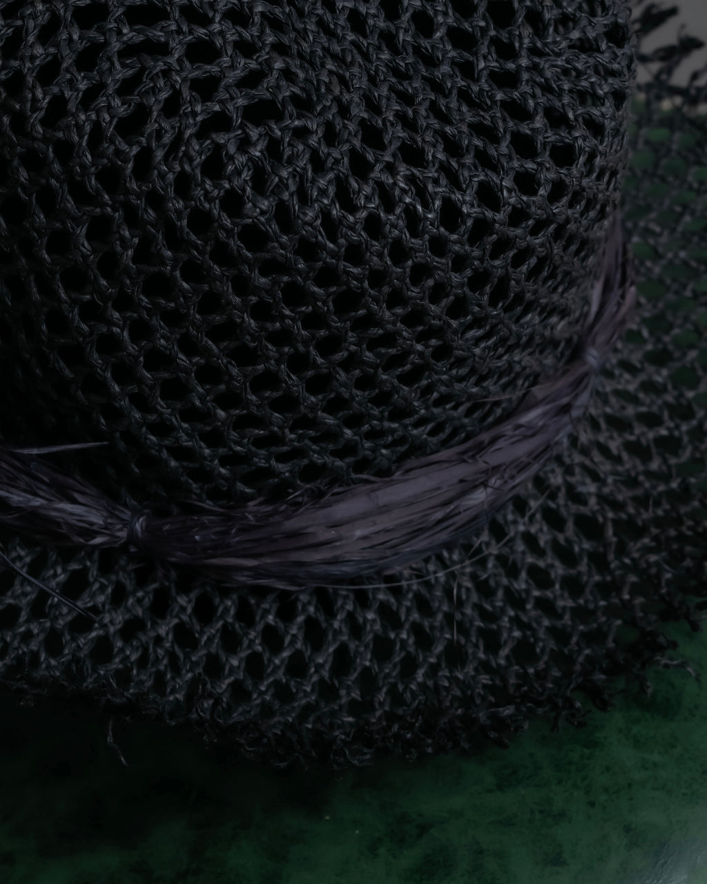 "Christian Dior" Raffia ribbon design paper fiber hat