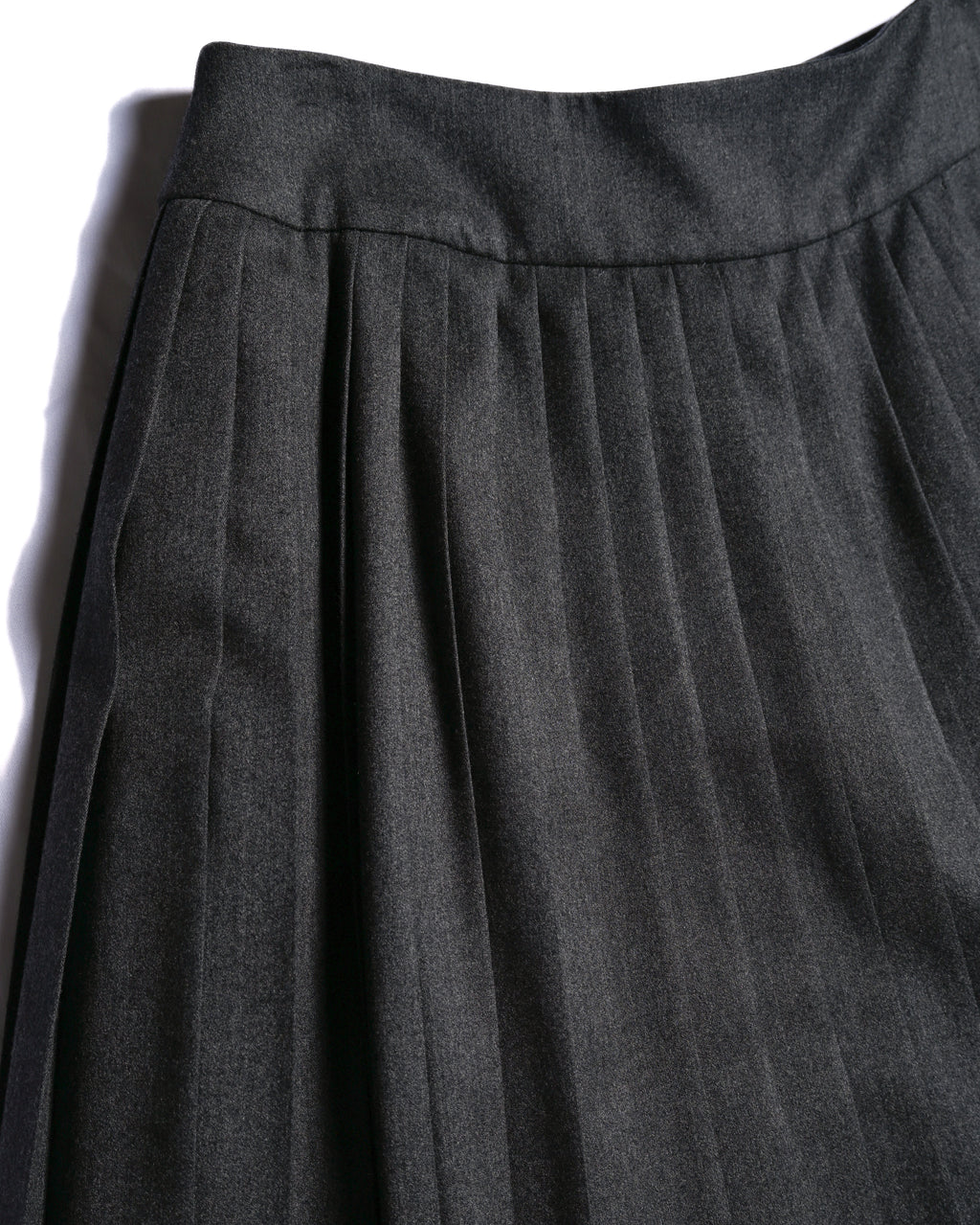 Christian Dior (SAMPLE)/ Archived Pure Wool Luxury Long Pleats Skirt Gray