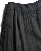Christian Dior (SAMPLE)/ Archived Pure Wool Luxury Long Pleats Skirt Gray