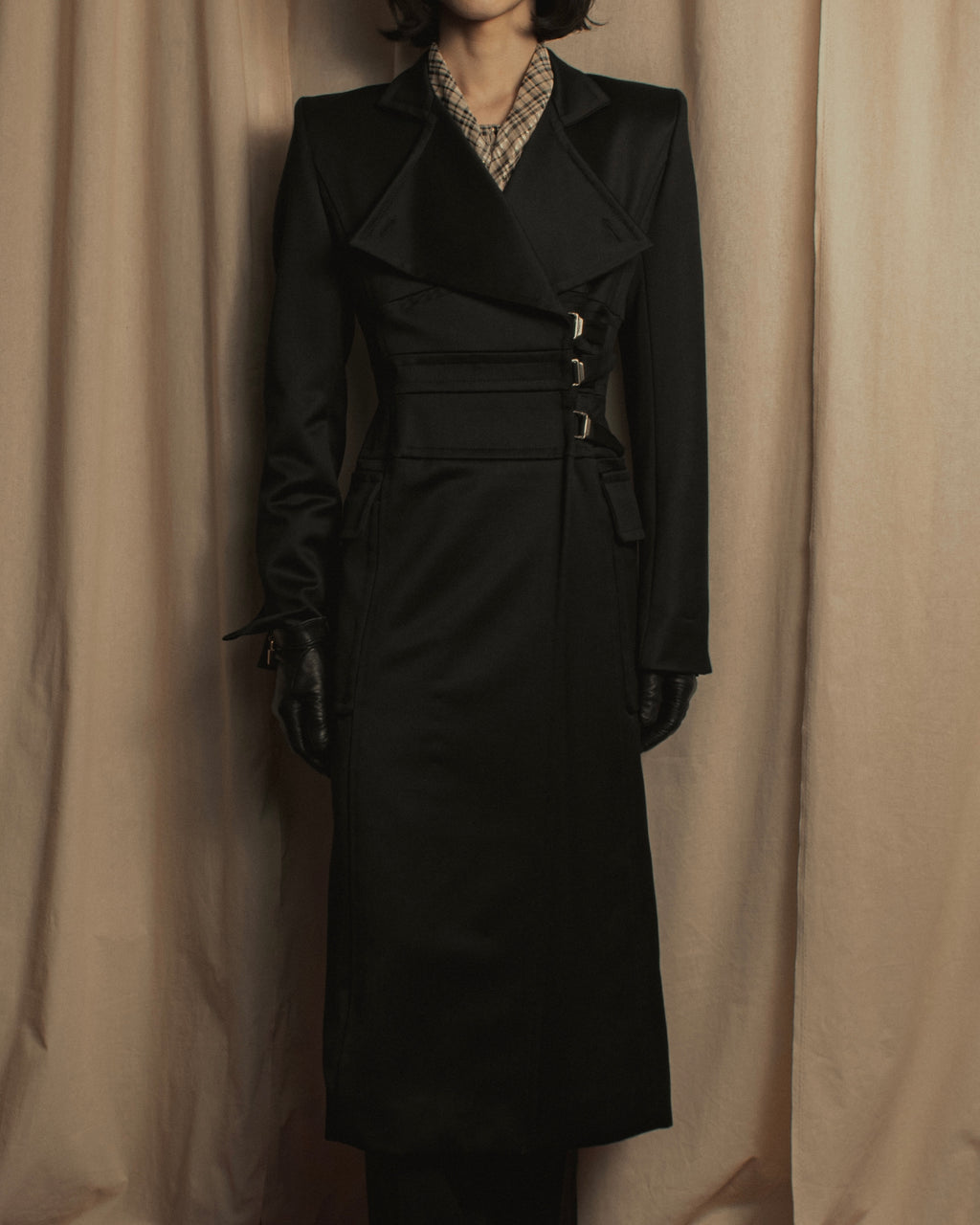 -SPECIAL- "YVES SAINT LAURENT rive gauche" 03 year Tom Ford period corset design long coat