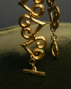 -SPECIAL- “Yves Saint Laurent” 80’s-90’s Hammered gold heart motif bracelet