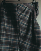 "BRUNELLO CUCINELLI" Late 90's-early 10's Soft wool plaid draped skirt