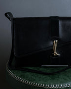 "GUCCI" Saddlery motif crisp design vintage leather shoulder bag