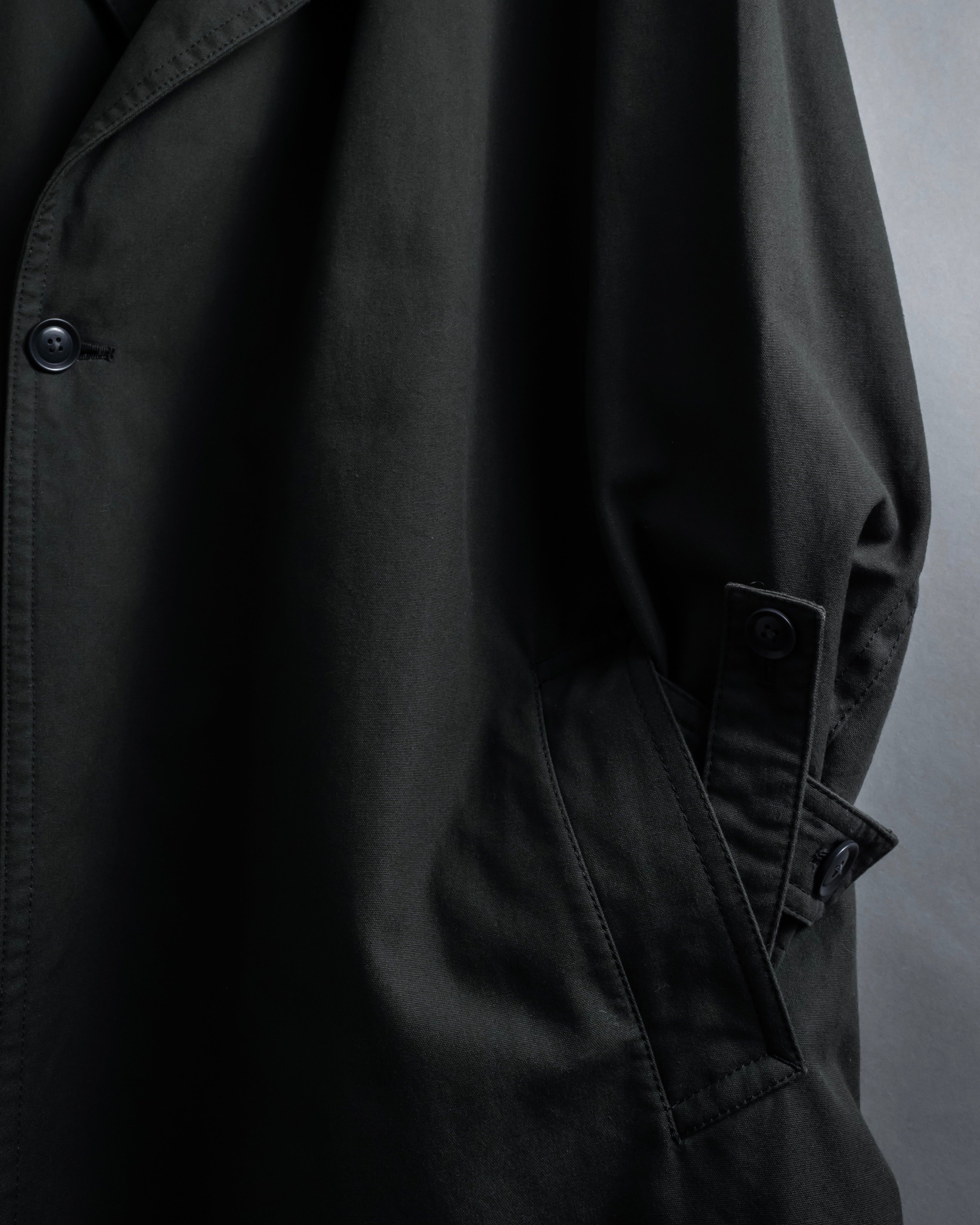 "Ground Y" 19AW Draping design cotton gabardine trench coat