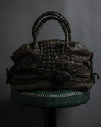 "FALORNI" Braided leather dome boston bag