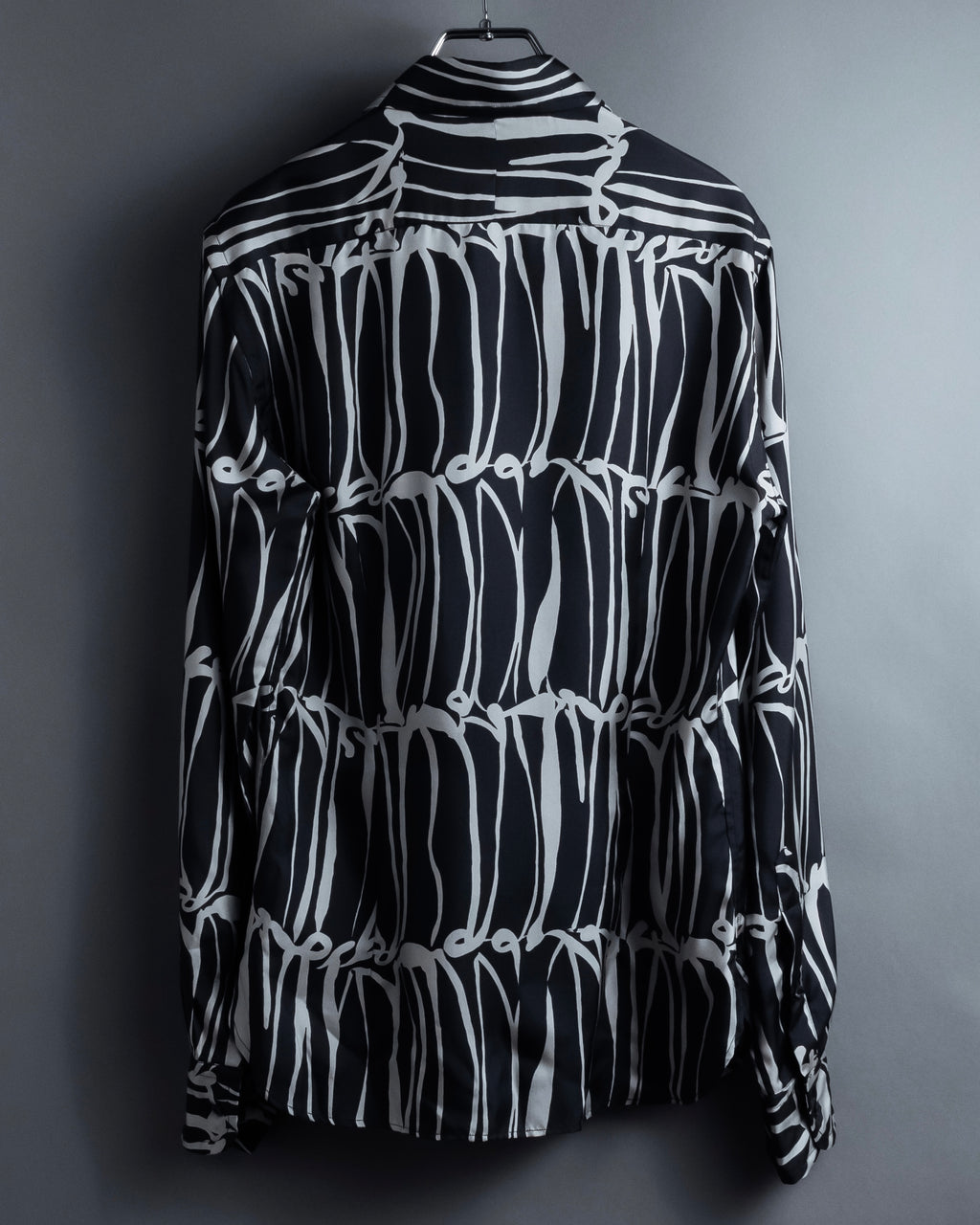 "GUCCI" Handwritten calligraphy pattern silk shirt