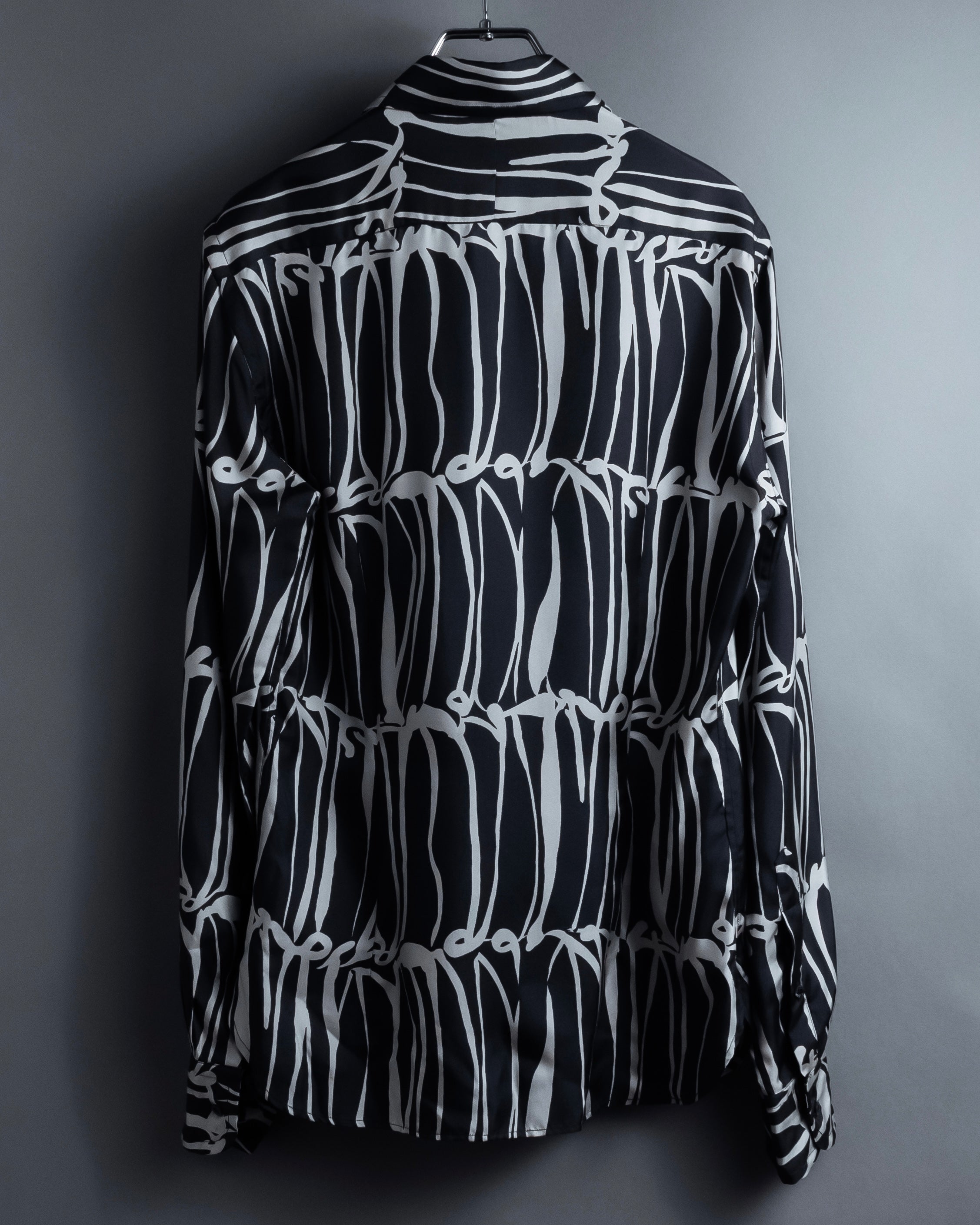 "GUCCI" Handwritten calligraphy pattern silk shirt