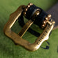 "GUCCI" Double G motif rhinestone leather bracelet