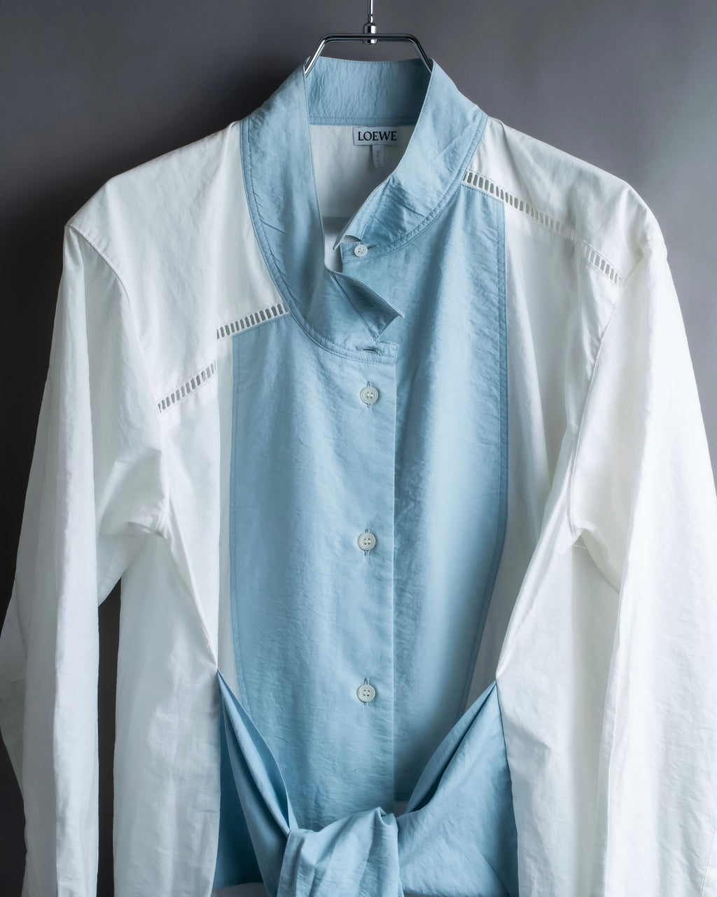 "LOEWE" Asymmetrical waist ribbon design long shirt