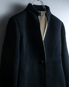 "GIANNI VERSACE couture" Collarless Luxury Wool Long Coat